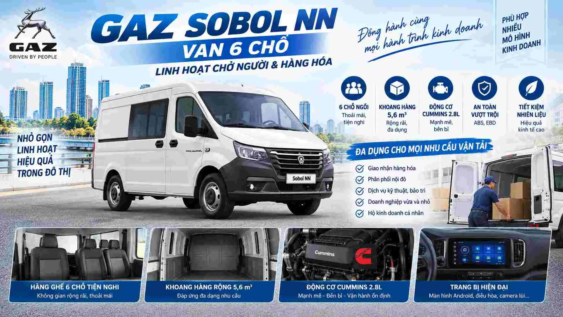 gaz sobol nn van 6 chỗ