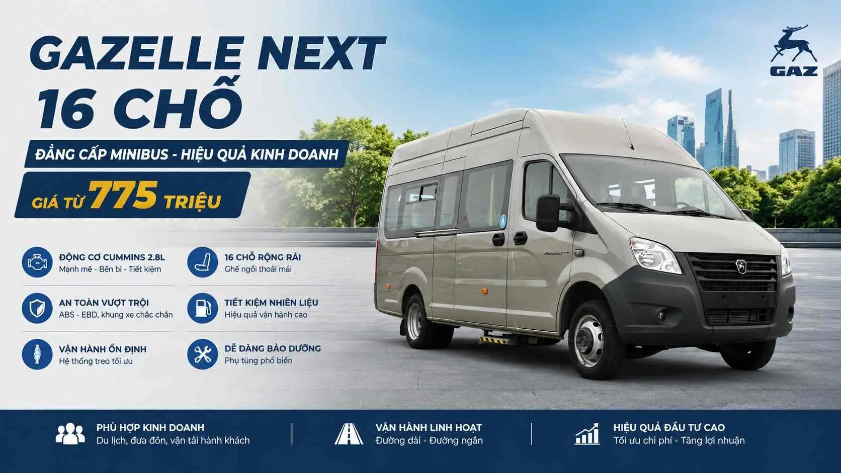 GAZELLE NEXT 16 CHỖ