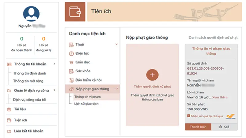 Người d&acirc;n nộp phạt nguội xe tải ở nh&agrave;